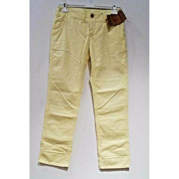 $174 TRUE RELIGION JEANS Daffodil YELLOW Jordan BOYFRIEND Button Fly PANTS (26) - Picture 1 of 2